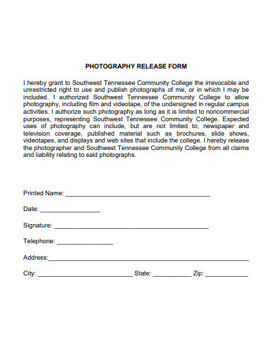 photography release form