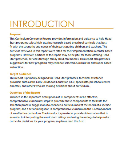preschool curriculum consumer report