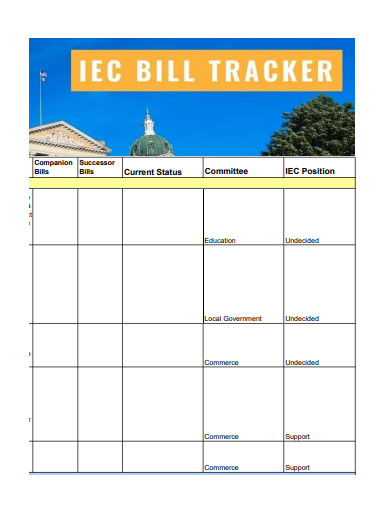 printable bill tracker