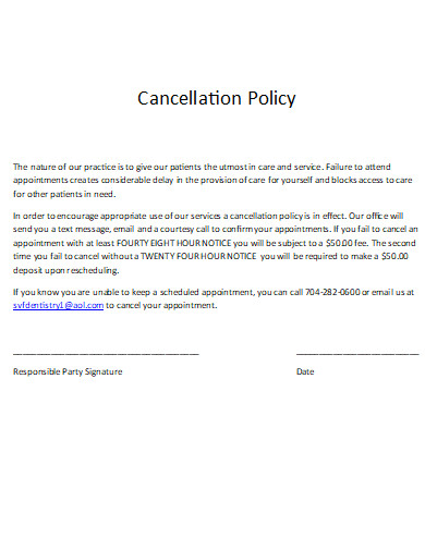 printable cancellation policy