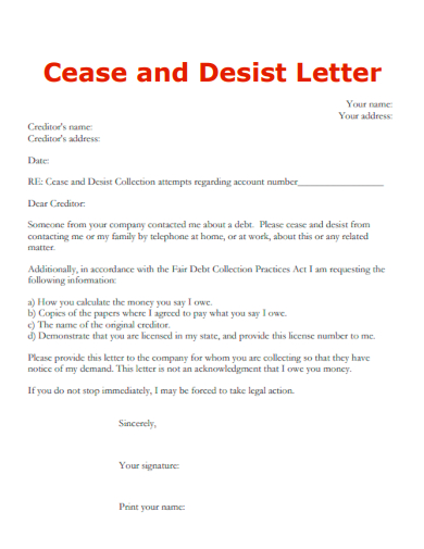 printable cease and desist letter