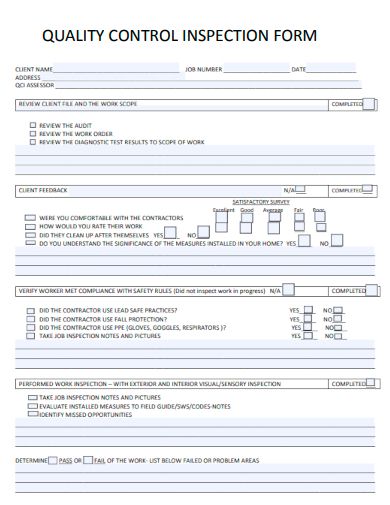 printable quality control inspection form