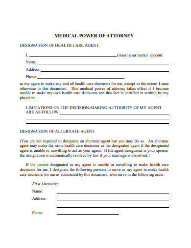 professional medical power of attorney