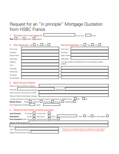 professional mortgage quote request