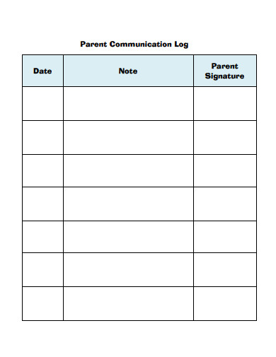 professional parent communication log