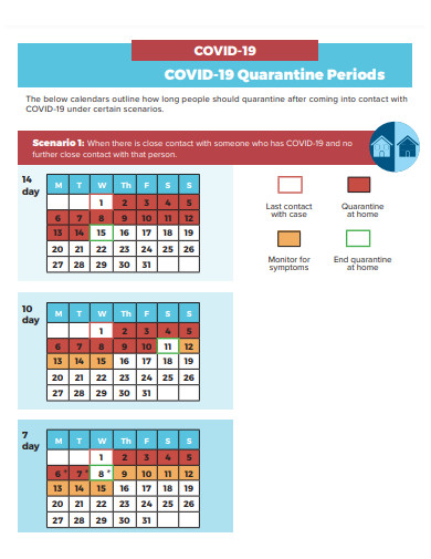 professional quarantine calendar