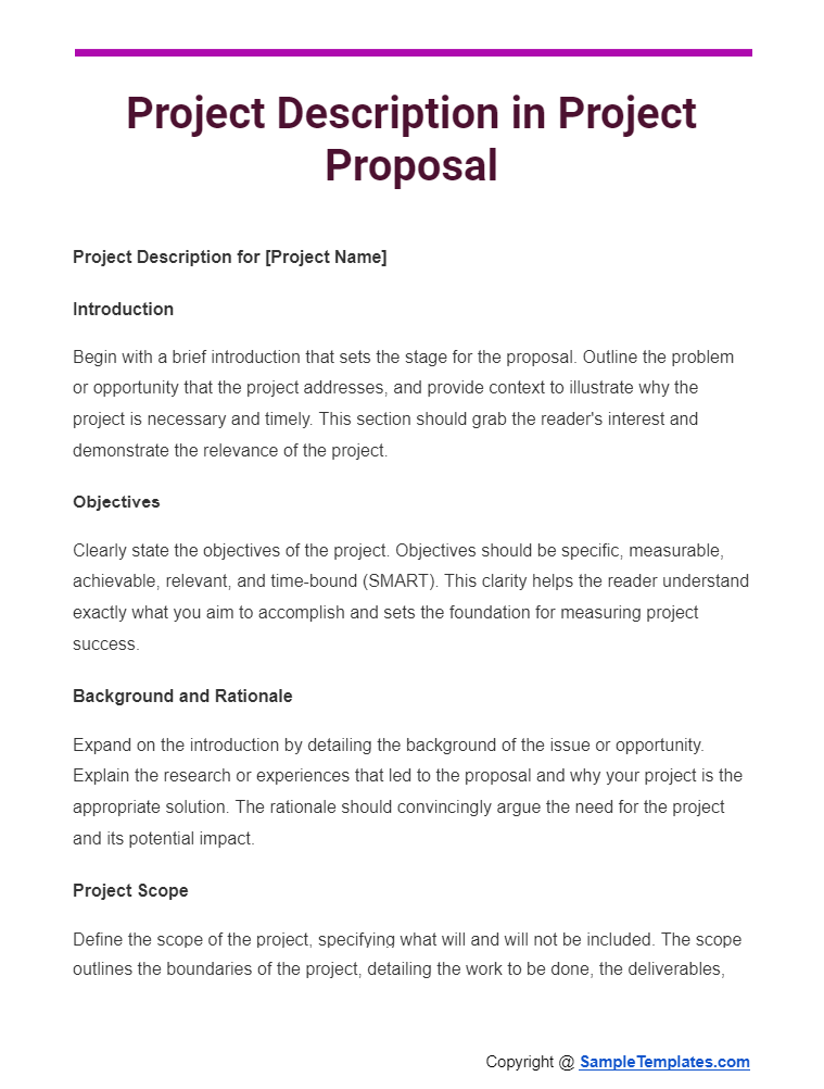 project description in project proposal