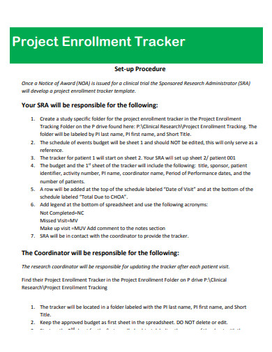 project enrollment tracker