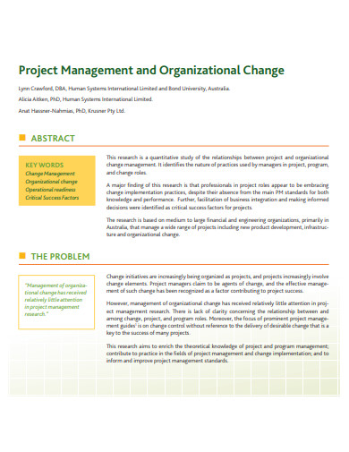project management and organizational change