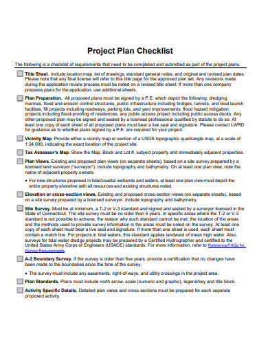 project plan checklist