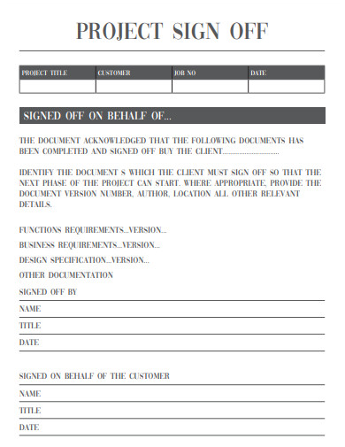 Free 10 Project Sign Off Samples In Pdf Ms Word