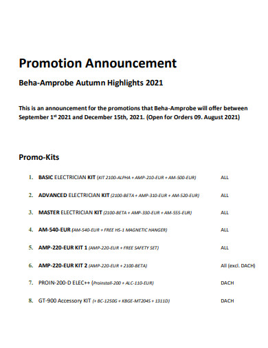 promotion announcement example