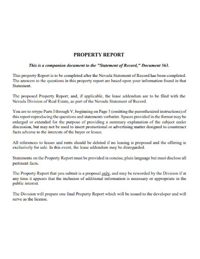 property report in pdf