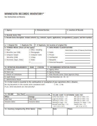 records inventory form