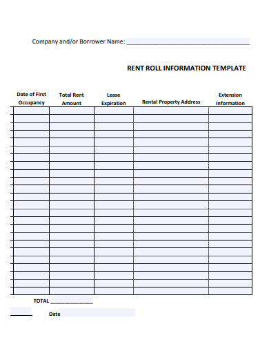 rent roll information template