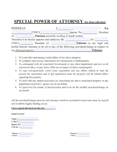 rental lease power of attorney 