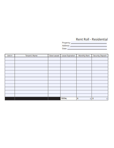 residential rent roll