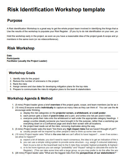 risk identification workshop