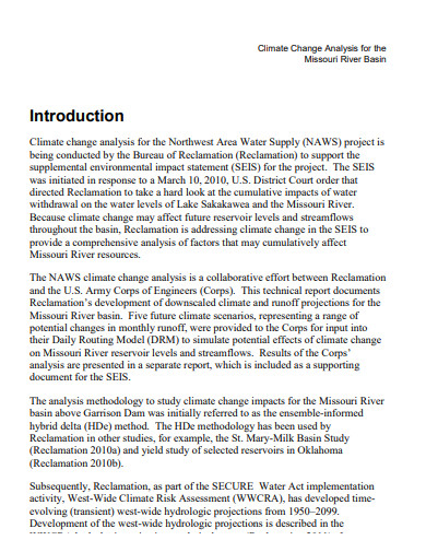 river basin climate change analysis