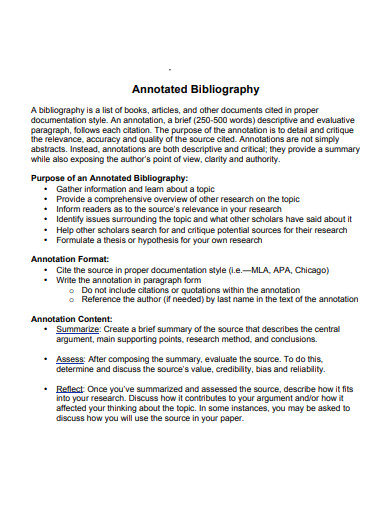 sample annoted bibliography