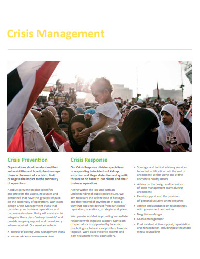 sample crisis management
