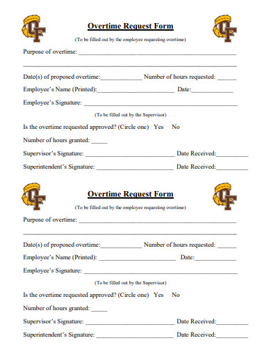 sample overtime request and approval form