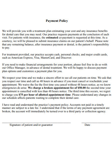 sample payment policy