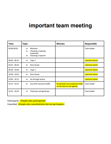 sample team meeting