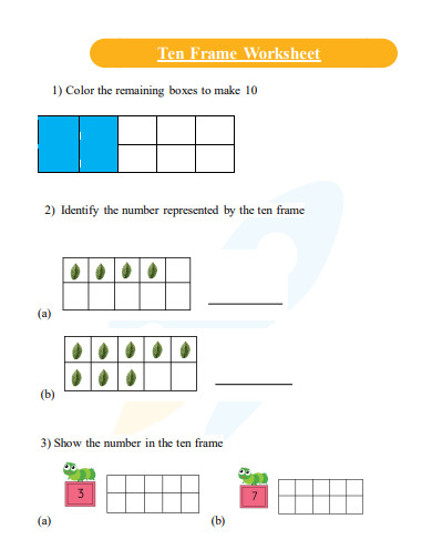 sample ten frame worksheet