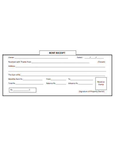 sample tenant rent receipt