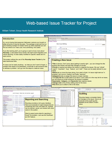 sample web based issue tracker