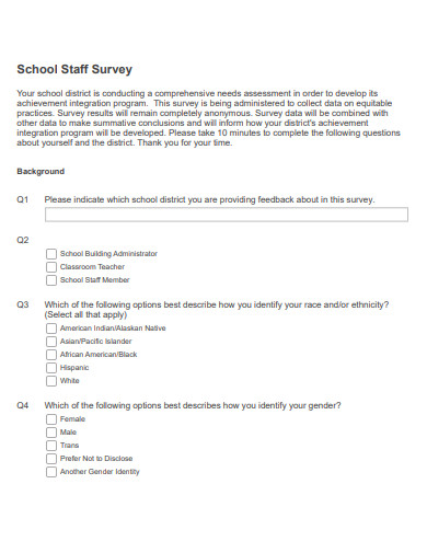 school staff survey