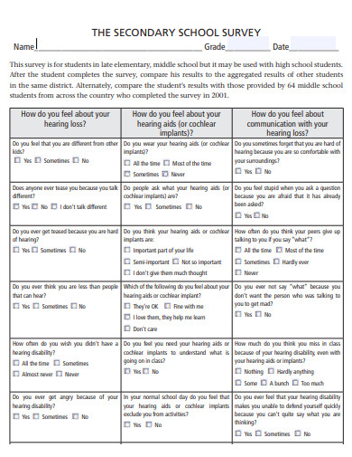 secondary school survey