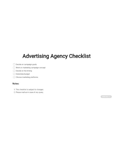 simple advertising agency checklist
