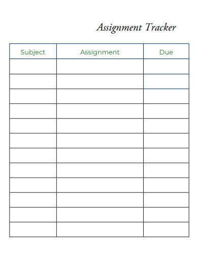 simple assignment tracker