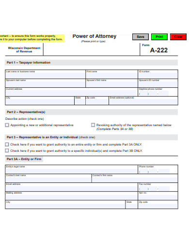 simple form power of attorney