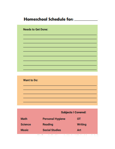 simple homeschool schedule