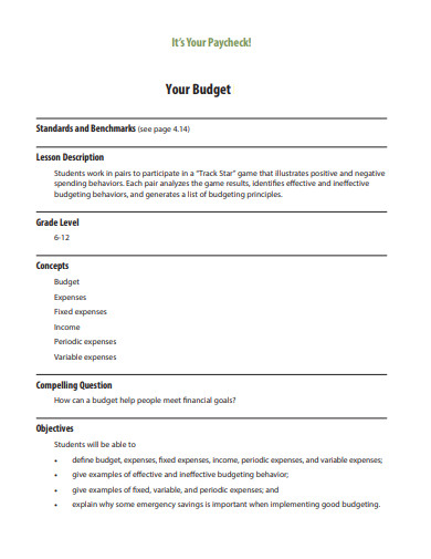 simple paycheck budget