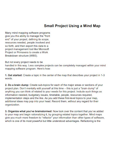 small project mindmap