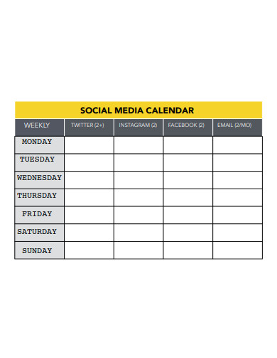 social media editorial content calendar
