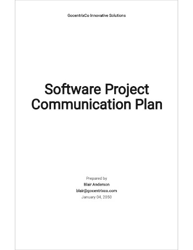 software project communication plan