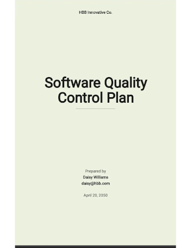 software quality control plan