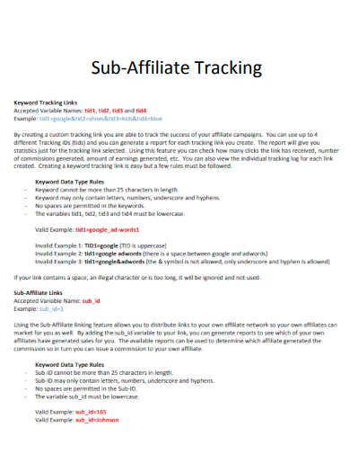 sub affiliate tracking