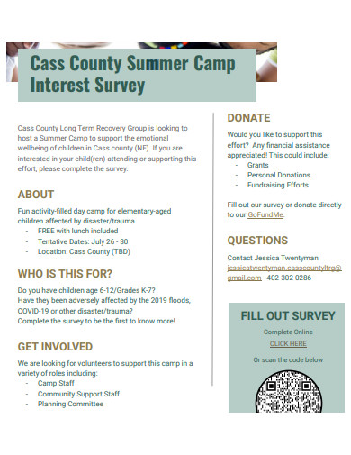 summer camp interest survey