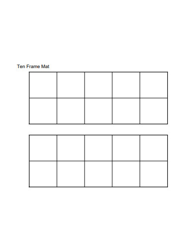 ten frame mat worksheet
