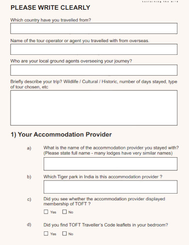 travel visitor feedback form1