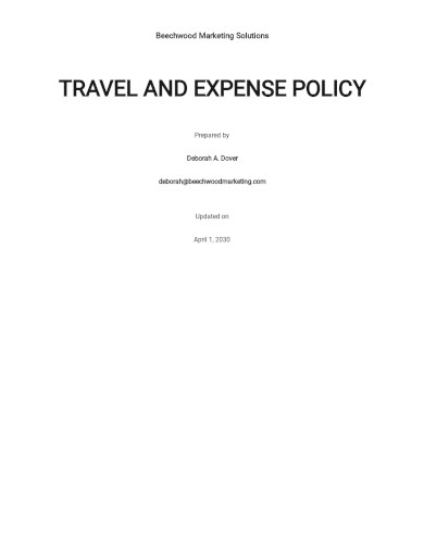 travel and expense policy template