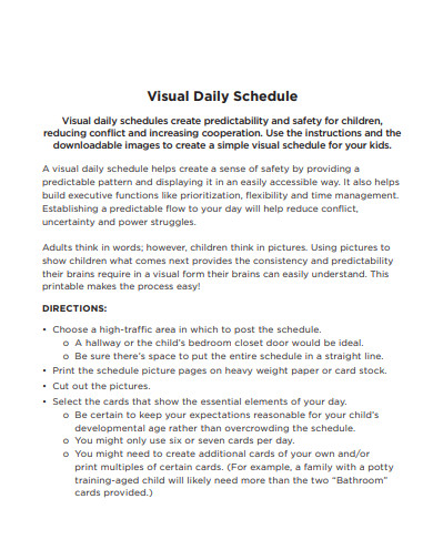 visual daily schedule