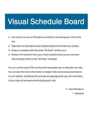 visual schedule board