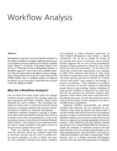 workflow analysis example